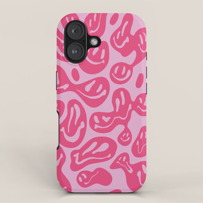 Hot Pink Dripping Smiley iPhone Case Gallery Image 1