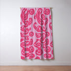 Hot Pink Dripping Smiley Window Curtain Gallery Image 3