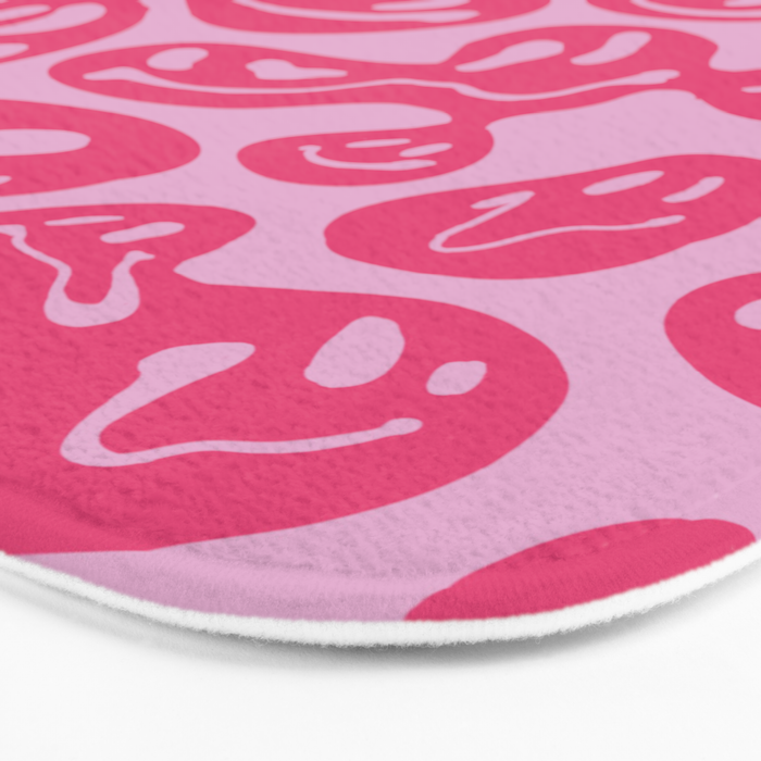 Hot Pink Dripping Smiley Bath Mat Gallery Image 3