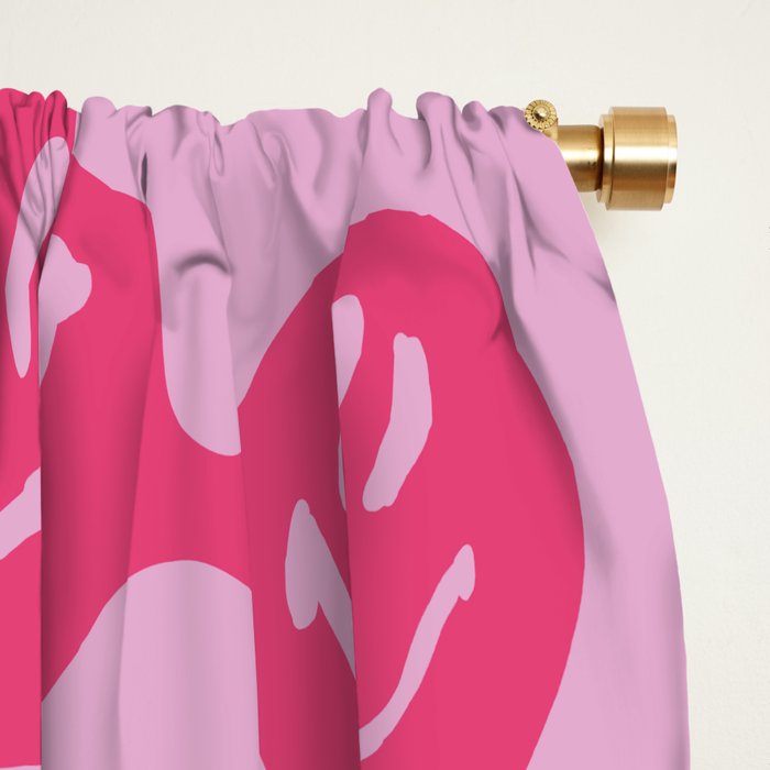 Hot Pink Dripping Smiley Window Curtain Gallery Image 2