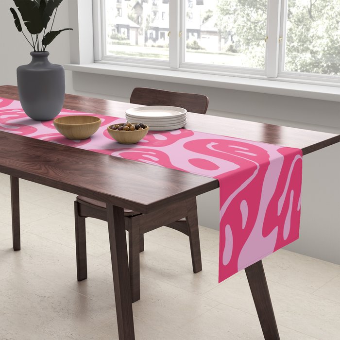 Hot Pink Dripping Smiley Table Runner Gallery Image 2