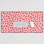 Pink and Red Organic Polka Dot  Desk Mat Gallery Image 1