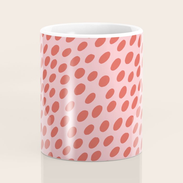 Pink and Red Organic Polka Dot  Coffee Mug Gallery Image 4