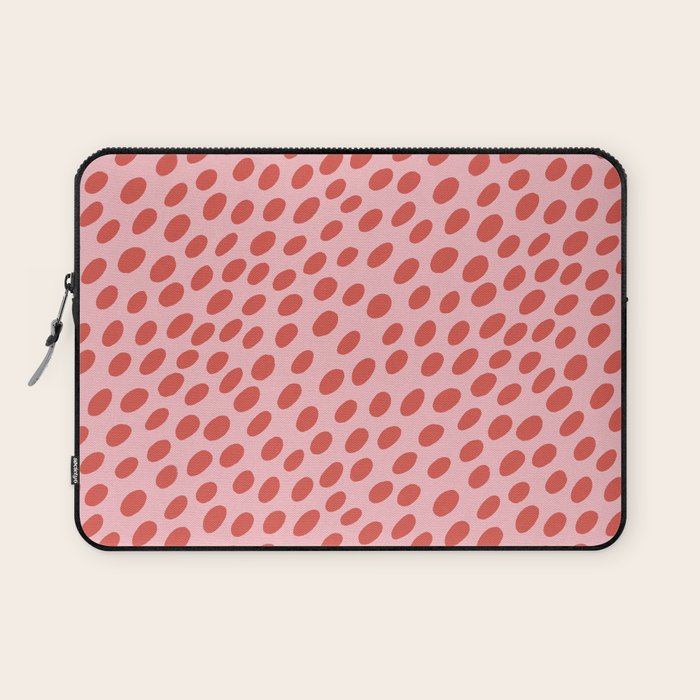 Pink and Red Organic Polka Dot  Laptop Sleeve Gallery Image 1