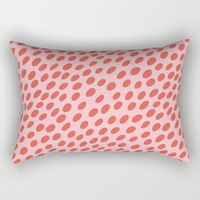 Pink and Red Organic Polka Dot  Rectangular Pillow Gallery Image 2