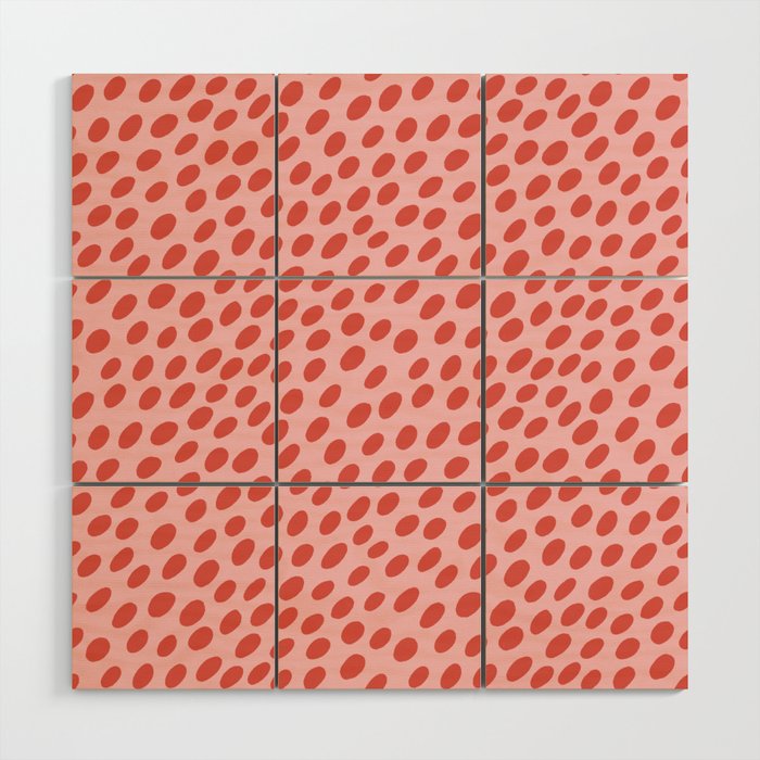Pink and Red Organic Polka Dot  Wood Wall Art Gallery Image 1