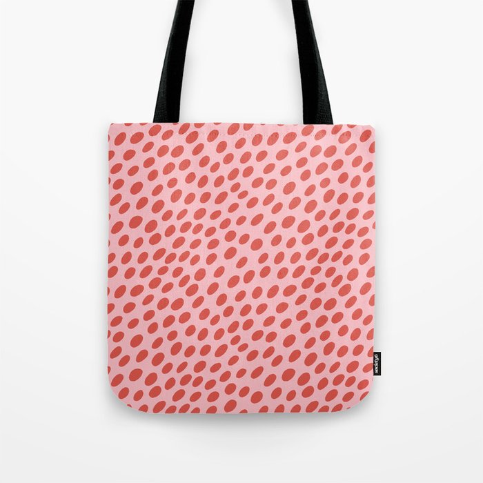 Pink and Red Organic Polka Dot  Tote Bag Gallery Image 1