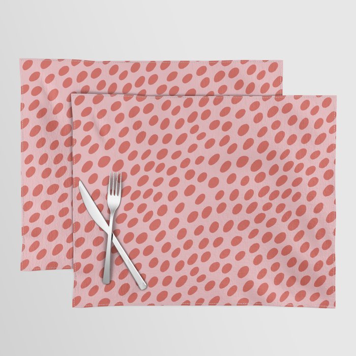 Pink and Red Organic Polka Dot  Placemat Gallery Image 1