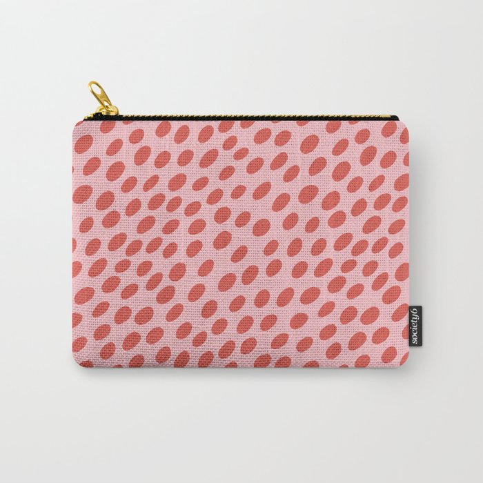 Pink and Red Organic Polka Dot  Carry All Pouch Gallery Image 1