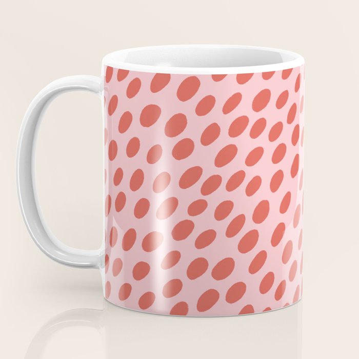 Pink and Red Organic Polka Dot  Coffee Mug Gallery Image 3