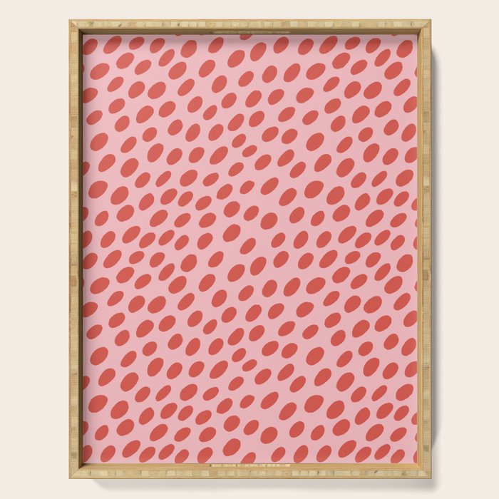Pink and Red Organic Polka Dot  Serving Tray Gallery Image 1