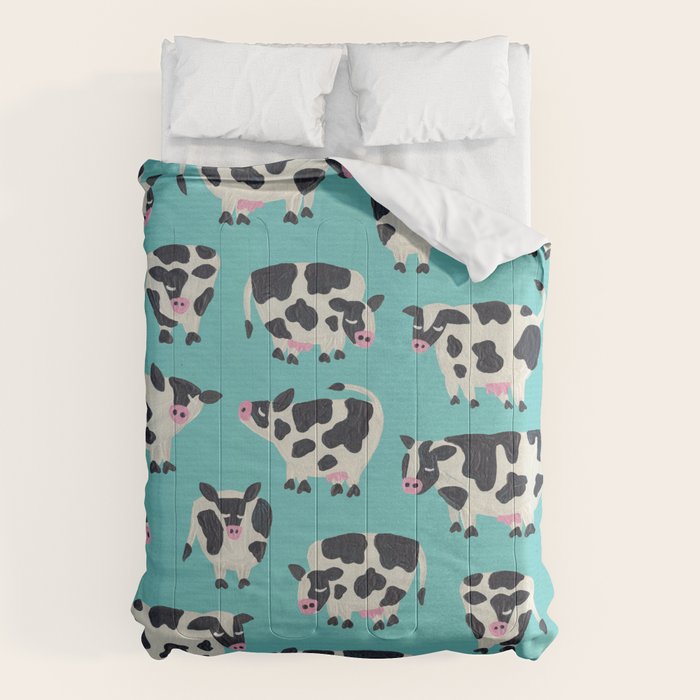 Cow Collection - Turquoise Comforter Gallery Image 1