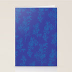 Botanical Cottage Floral Pattern in Bold Blue Tones Stationery Card Gallery Image 2