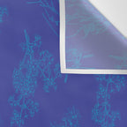 Botanical Cottage Floral Pattern in Bold Blue Tones Wall Tapestry Gallery Image 3