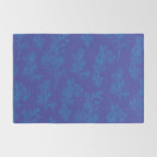 Botanical Cottage Floral Pattern in Bold Blue Tones Rug Gallery Image 2