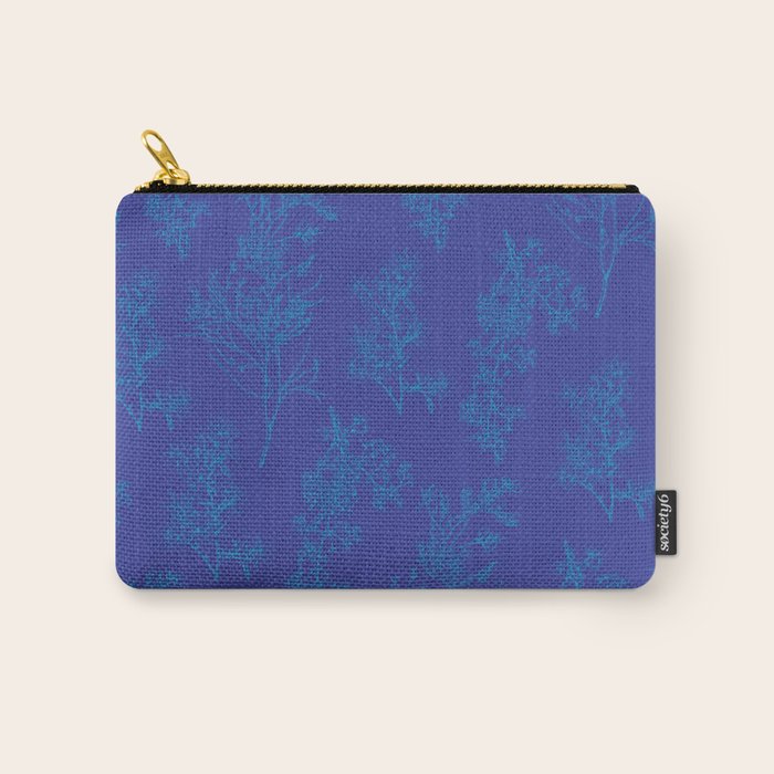 Botanical Cottage Floral Pattern in Bold Blue Tones Carry All Pouch Gallery Image 1