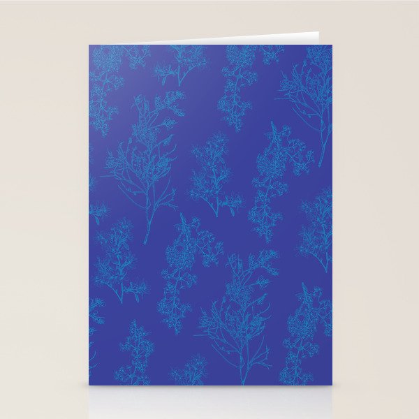 Botanical Cottage Floral Pattern in Bold Blue Tones Stationery Card Gallery Image 1