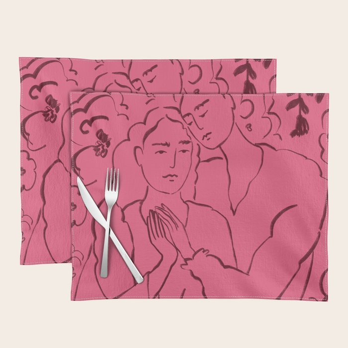 HOLDING HANDS PINK Placemat Gallery Image 1