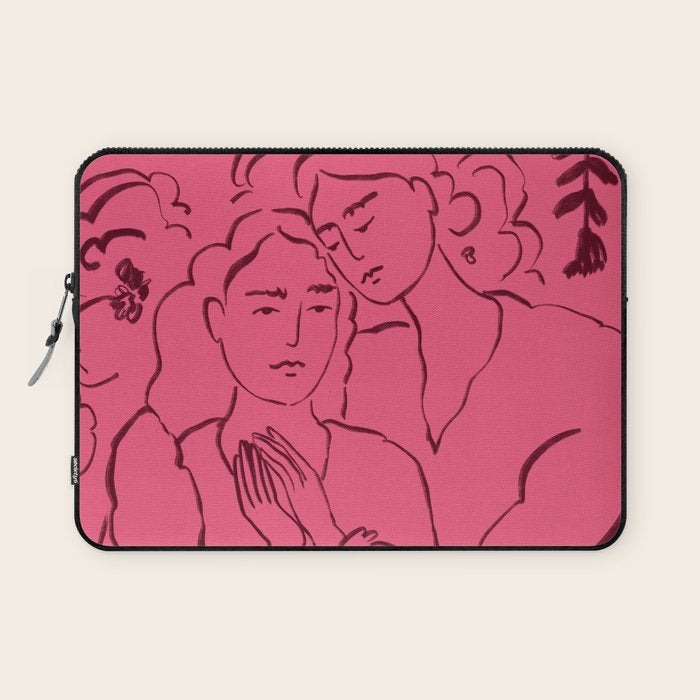 HOLDING HANDS PINK Laptop Sleeve Gallery Image 1