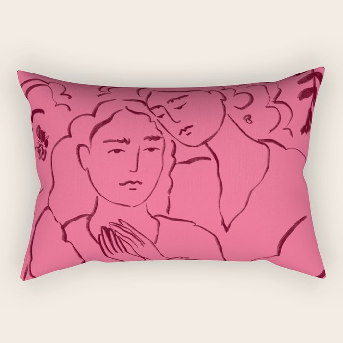 HOLDING HANDS PINK Rectangular Pillow Gallery Image 2