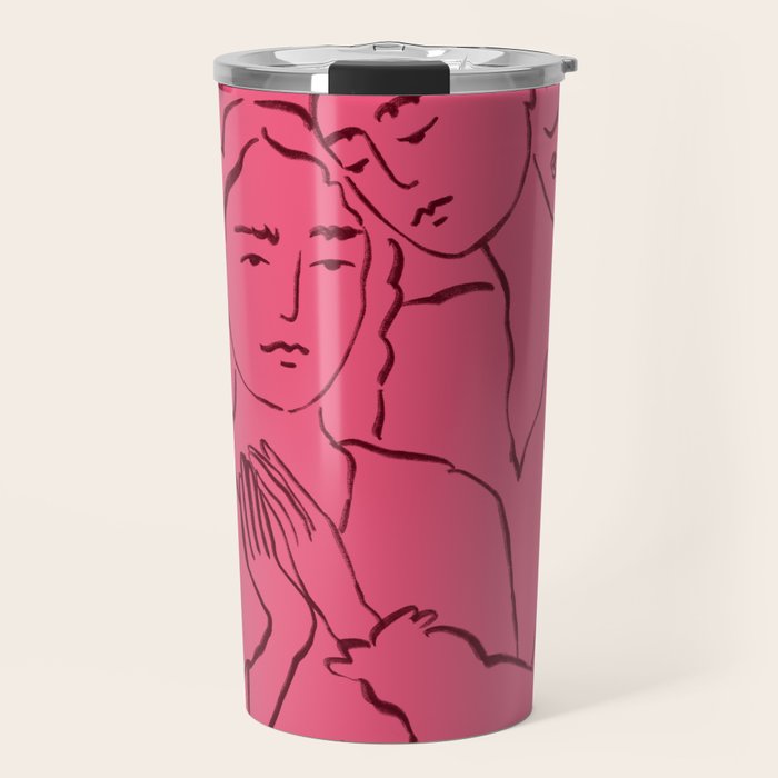 HOLDING HANDS PINK Travel Mug Gallery Image 1