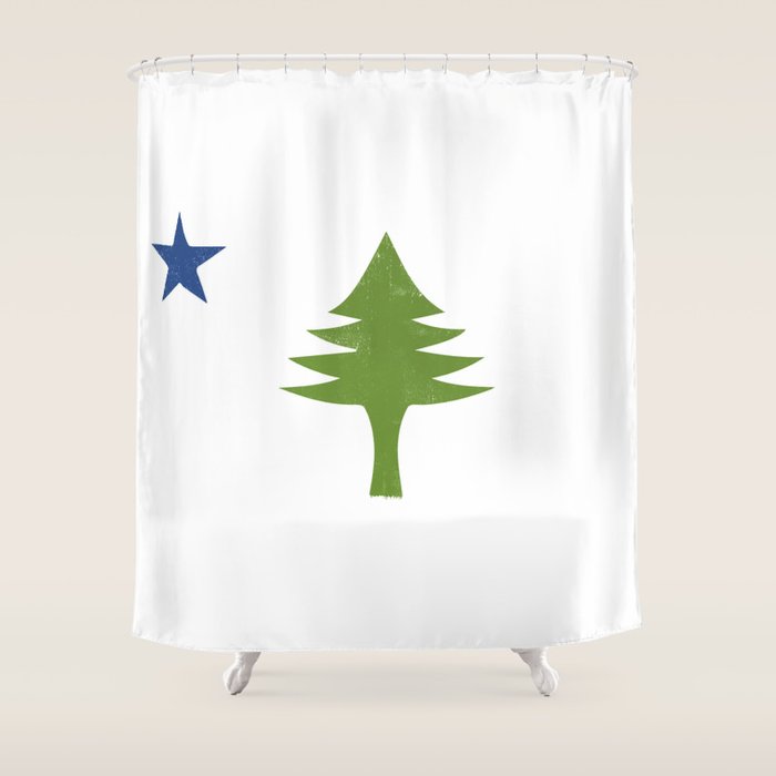 Maine Flag Shower Curtain Gallery Image 1