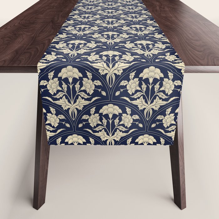 Victorian Botanicals Cornflower In Navy Blue Table Runner Gallery Image 1