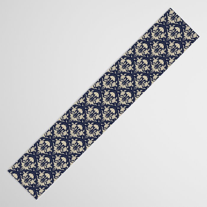 Victorian Botanicals Cornflower In Navy Blue Table Runner Gallery Image 3