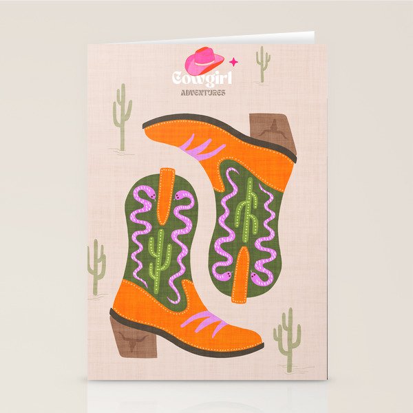 Cowgirl boots Desert Adventures Stationery Card Gallery Image 2