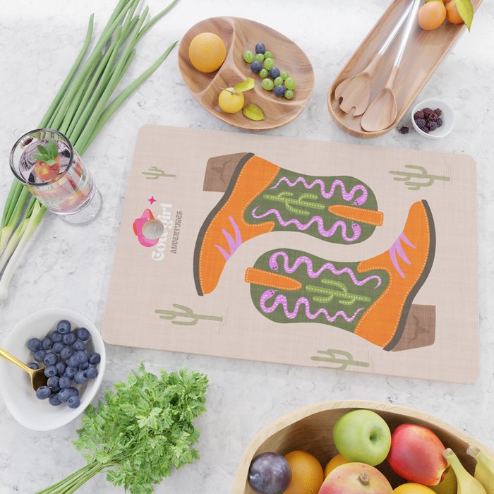 Cowgirl boots Desert Adventures Cutting Board Gallery Image 2