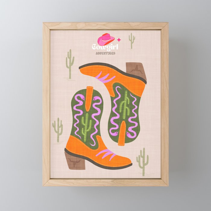 Cowgirl boots Desert Adventures Mini Art Print Gallery Image 1