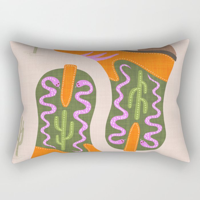 Cowgirl boots Desert Adventures Rectangular Pillow Gallery Image 1