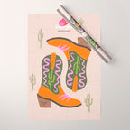 Cowgirl boots Desert Adventures Wrapping Paper Gallery Image 1