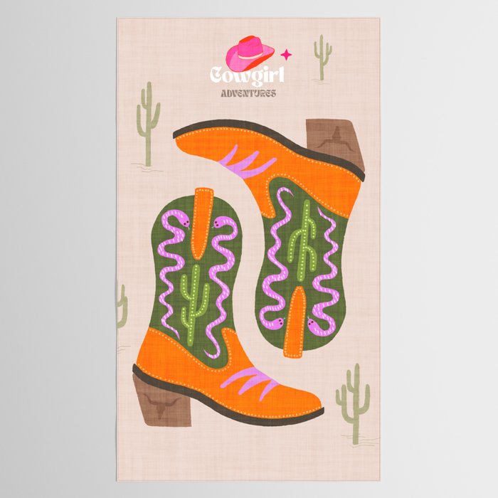 Cowgirl boots Desert Adventures Tablecloth Gallery Image 2