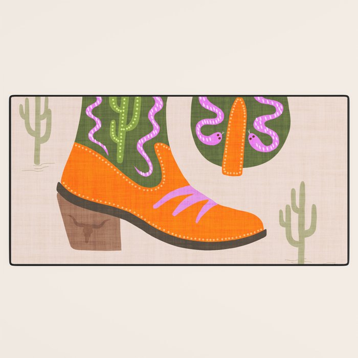 Cowgirl boots Desert Adventures Desk Mat Gallery Image 3