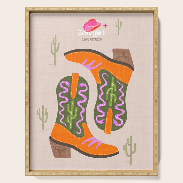 Cowgirl boots Desert Adventures Serving Tray Gallery Image 1