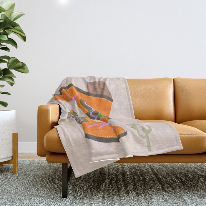 Cowgirl boots Desert Adventures Throw Blanket Gallery Image 1