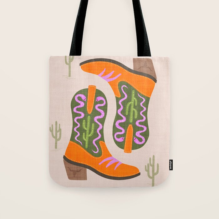 Cowgirl boots Desert Adventures Tote Bag Gallery Image 1