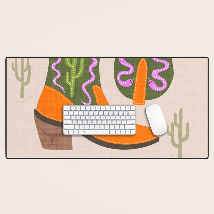 Cowgirl boots Desert Adventures Desk Mat Gallery Image 1