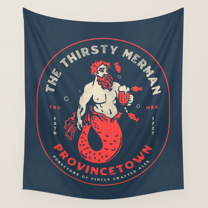 The Thirsty Merman Provincetown, Massachusetts Wall Tapestry Gallery Image 1