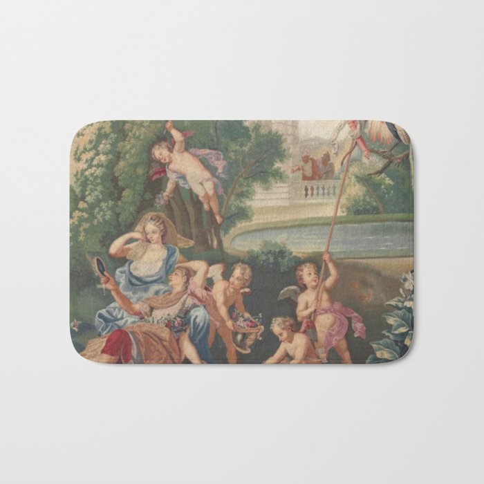 Antique 17th Century Romantic French Mythological Tapestry Bath Mat Gallery Image 1