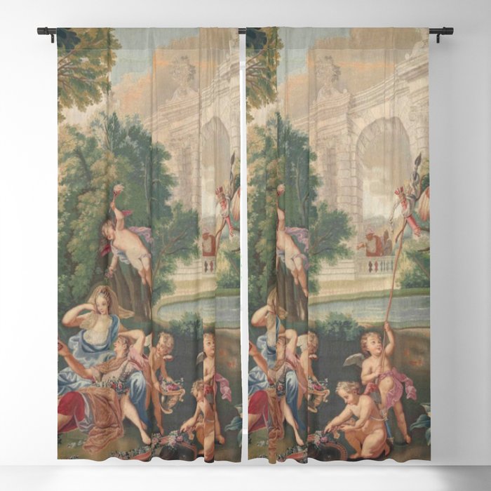Antique 17th Century Romantic French Mythological Tapestry Window Curtain Gallery Image 5