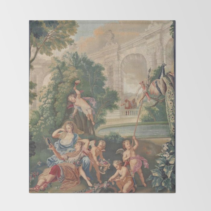Antique 17th Century Romantic French Mythological Tapestry Throw Blanket Gallery Image 2