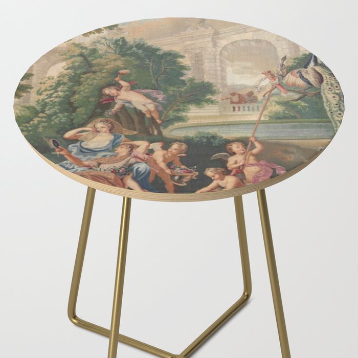 Antique 17th Century Romantic French Mythological Tapestry Side Table Gallery Image 2