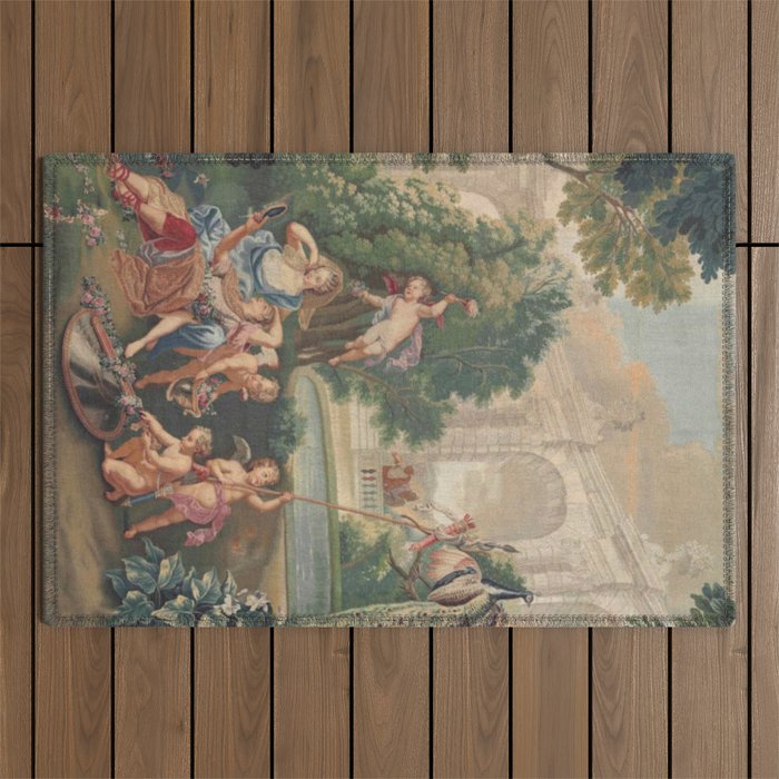 Antique 17th Century Romantic French Mythological Tapestry Outdoor Rug Gallery Image 1