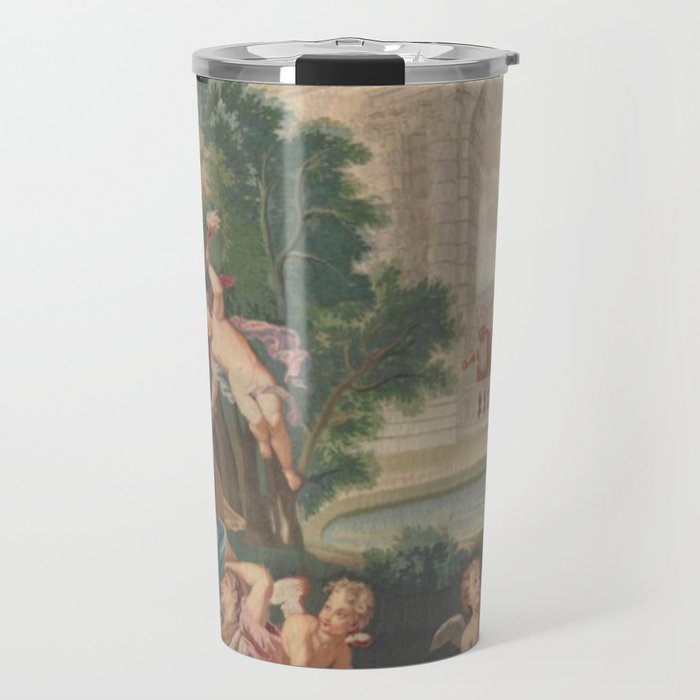 Antique 17th Century Romantic French Mythological Tapestry Travel Mug Gallery Image 1