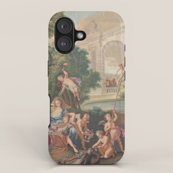 Antique 17th Century Romantic French Mythological Tapestry iPhone Case Gallery Image 1