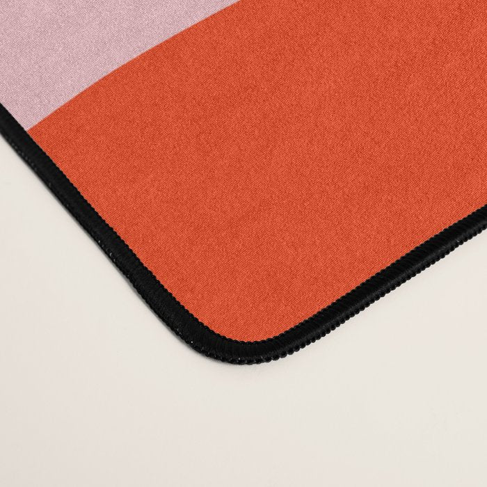 Retro Liquid Swirl Abstract 2 in Bold Red-Orange and Pink Desk Mat Gallery Image 4