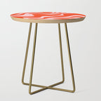 Retro Liquid Swirl Abstract 2 in Bold Red-Orange and Pink Side Table Gallery Image 1