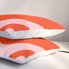 Retro Liquid Swirl Abstract 2 in Bold Red-Orange and Pink Pillow Sham Gallery Image 3